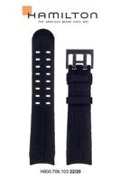 Horlogeband Hamilton H691.706.103 Rubber Zwart 22mm - thumbnail
