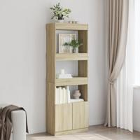 Hoge kast 63x33x180 cm bewerkt hout sonoma eikenkleurig - thumbnail