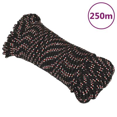 VidaXL Boot touw 3 mm 250 m polypropyleen zwart VidaXL Boot touw 3 mm 250 m polypropyleen zwart