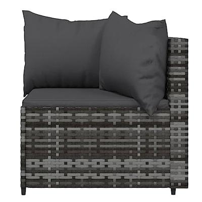 4-delige Loungeset met kussens poly rattan grijs 4-delige Loungeset met kussens poly rattan grijs