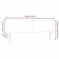 LED Hoofdbord met LED-striplichten Lichtgrijs 200 cm Polyester - thumbnail