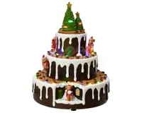 Kersttafereel Muizentaart met LED, Beweging en Muziek - thumbnail