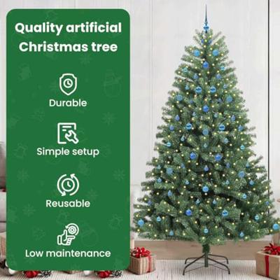 VidaXL Kunstmatige inklapbare kerstboom groen 240 cm pvc en metaal