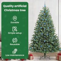 VidaXL Kunstmatige inklapbare kerstboom groen 240 cm pvc en metaal - thumbnail