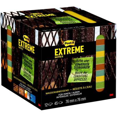 Memoblok Post-it Extreme 76x76mm 3 kleuren assorti