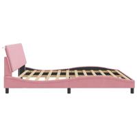 Bedframe met LED-verlichting fluweel roze 200x200 cm - thumbnail