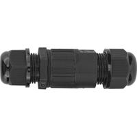 Kabelverbinder - Rechte Connector - Brinton - Waterdicht IP67 - 3 Aderig - Zwart - thumbnail