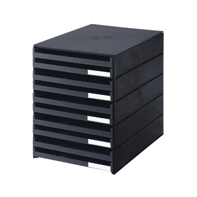 Ladenbox Styroval 10 Laden Zwart Open