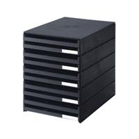 Ladenbox Styroval 10 Laden Zwart Open - thumbnail