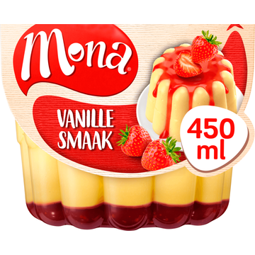 Mona Vanillesmaak Pudding met Aardbeiensaus bij Jumbo