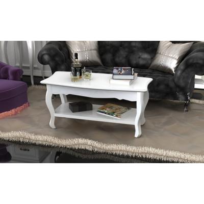 VidaXL Salontafel met 2 lagen mdf wit