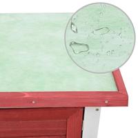 Konijnenhok voor buiten met 1 deur hout rood - thumbnail