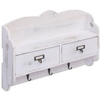 VidaXL Wandkapstok 50x10x34 cm hout wit - thumbnail