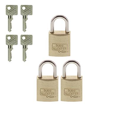 Burg Wächter 4er Set Quadro 222 15 SB Hangslot Gelijksluitend Messing Sleutelslot