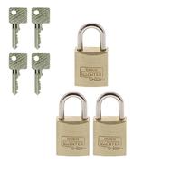 Burg Wächter 4er Set Quadro 222 15 SB Hangslot Gelijksluitend Messing Sleutelslot - thumbnail