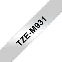 Labeltape metallic Brother TZe, TZ TZe-M931 PET Tapekleur: Zilver (mat) Tekstkleur:Zwart 12 mm 8 m - thumbnail