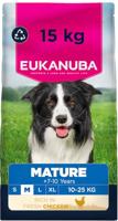 Eukanuba Hondenvoer Droog met verse kip voor middelgrote rassen, premium droogvoer voor wat oudere honden, 15 kg - thumbnail