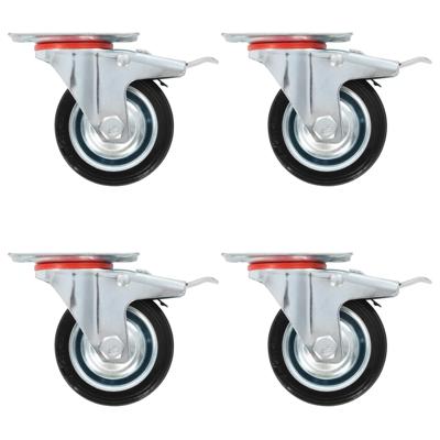 VidaXL Zwenkwielen met dubbele remmen 4 st 75 mm