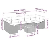 Tuinbankenset met opslag 8 pcs Grijs poly rattan - thumbnail