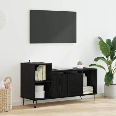 TV-kast Zwart Eiken 100 x 35 x 55 cm Bewerkt hout