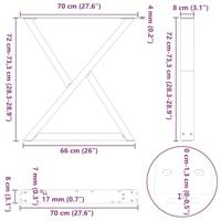 Eettafelpoten 2 st 70x(72-73,3) cm staal zwart - thumbnail