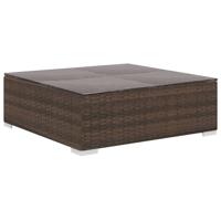 8-delige Loungeset met kussens poly rattan bruin - thumbnail