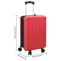 VidaXL Koffer met slot rood 34 x 23 x 55.5 cm abs kunststof - thumbnail