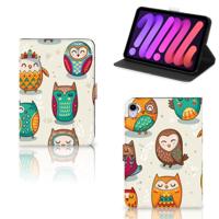 iPad Mini 6 (2021) Flip Case Vrolijke Uilen - thumbnail
