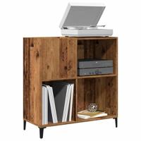 Platenkast 84,5x38x89 cm bewerkt hout oud houtkleurig - thumbnail
