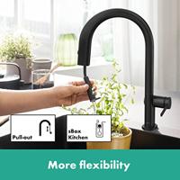 Hansgrohe Aqittura M91 Filter systeem 210, uittrekbare uitloop, 1jet, sBox, mat zwart - thumbnail
