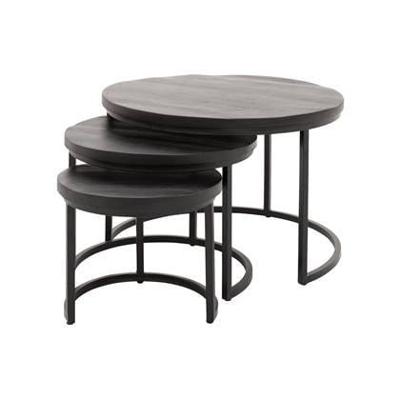 Goossens Salontafel Jelle Xl rond, hout mango zwart, urban industrieel, 73 x 44 x 73 cm Goossens Salontafel Jelle Xl rond, hout mango zwart, urban industrieel, 73 x 44 x 73 cm