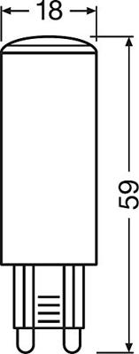 OSRAM HOMELIGHTING 4058075432482 LED-lamp Energielabel E (A - G) G9 Ballon 4.5 W = 50 W Koudwit (Ø x l) 17 mm x 55 mm 1 stuk(s)