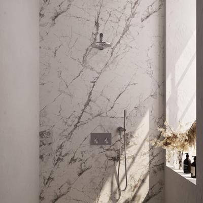 Brushed Carving thermostatische inbouw regendouche set met drukknoppen en handdouche