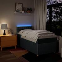 Boxspring met matras stof blauw 90x190 cm - thumbnail