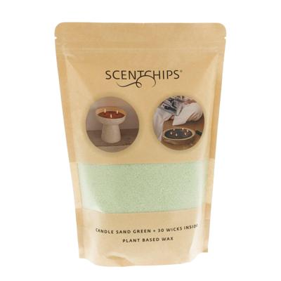 Kaarsenzand 500 Gram Groen Incl. 30 Losse Lontjes - Scentchips