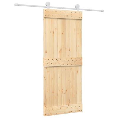 Schuifdeur met beslag 85x210 cm massief grenenhout