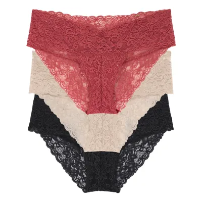 Dames slip 3-pack Kant - Lana - Kanten dames onderbroeken - microfiber ondergoed