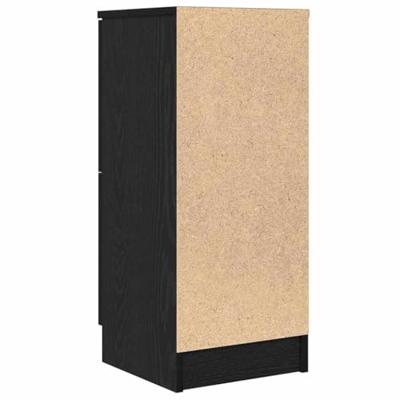 Dressoir 2 pcs Zwart eiken 30 x 30 x 70 cm Bewerkt hout