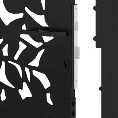 Poort met bladontwerp 105x106 cm staal zwart Poort met bladontwerp 105x106 cm staal zwart