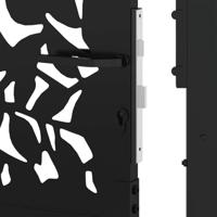 Poort met bladontwerp 105x106 cm staal zwart - thumbnail