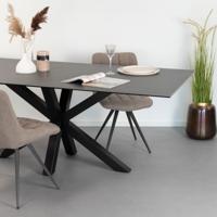 Sohome Eettafel 'Parker' Keramiek, 160 x 90cm, kleur Zwart - thumbnail
