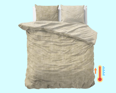 RoyalTextile - Washed Cotton Dekbedovertrek Flanel - Taupe - 240 x 220