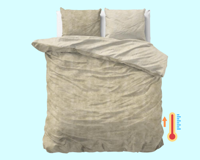 RoyalTextile - Washed Cotton Dekbedovertrek Flanel - Taupe - 240 x 220 - thumbnail