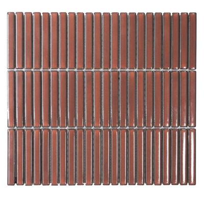 The Mosaic Factory Sevilla Mozaïektegel - 1.2x9.2cm - wand en vloertegel - glans - smoked cherry SEF12012