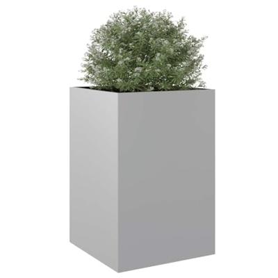 Plantenbak 52x48x75 cm gegalvaniseerd staal zilverkleurig