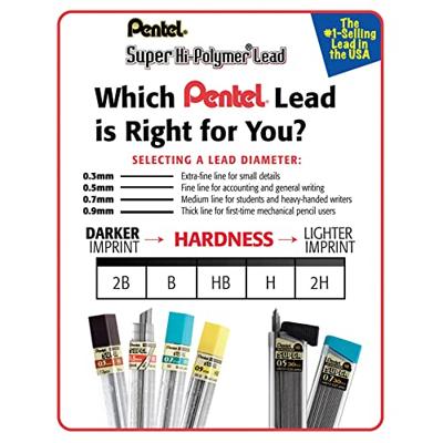 12 Potloodstiften Pentel B 0,5 mm zwart