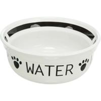 Trixie drinkbak hond water keramiek wit / zwart - thumbnail