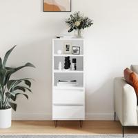 Hoge kast 40x36x110 cm bewerkt hout wit - thumbnail