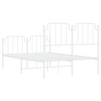Bedframe met hoofd- en voeteneinde metaal wit 120x200 cm - thumbnail