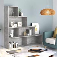 Boekenkast/kamerscherm 155x24x160 cm bewerkt hout betongrijs - thumbnail